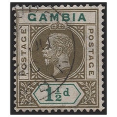 Gambia 1912-22 1½D Olive-Green and Blue-Green Variety, SG88a