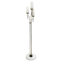 20th Century Italian Frosted Opaline Glass Floor Lamp Attributed to Stilnovo