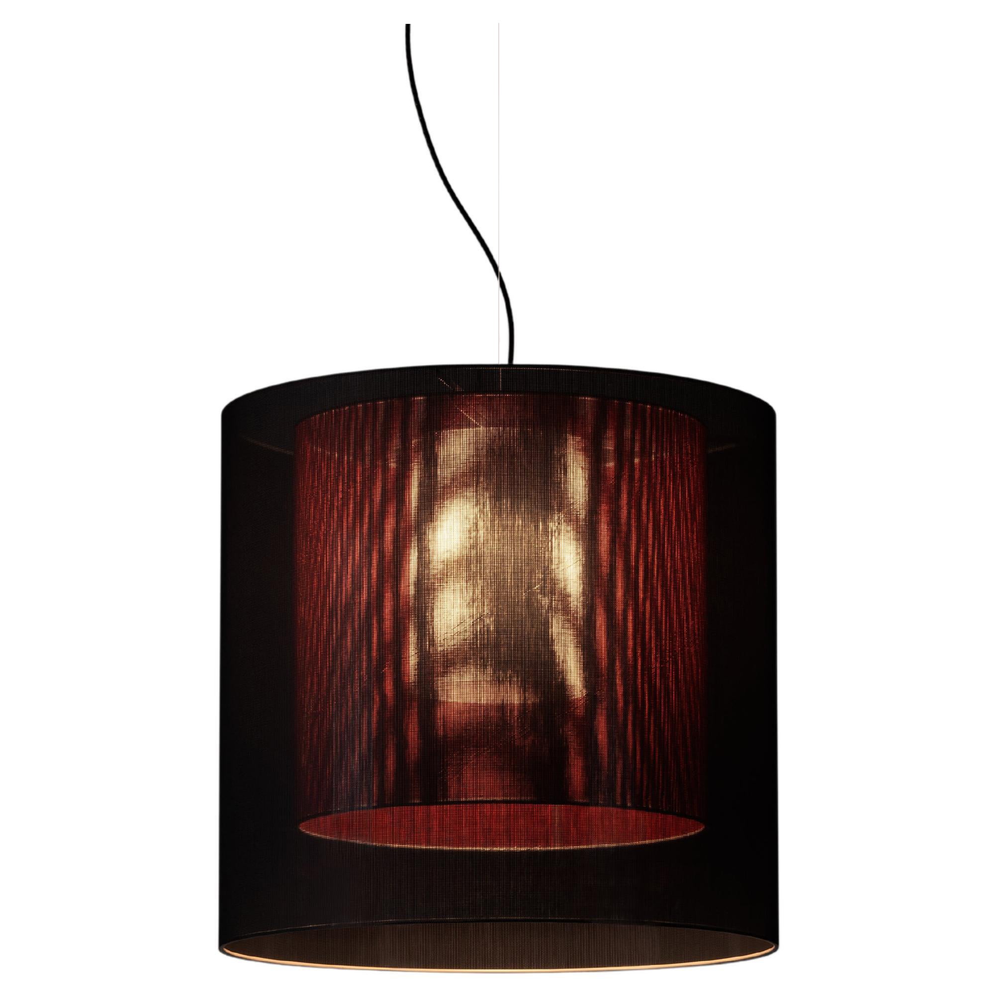 Black and Red Moaré LM Pendant Lamp by Antoni Arola