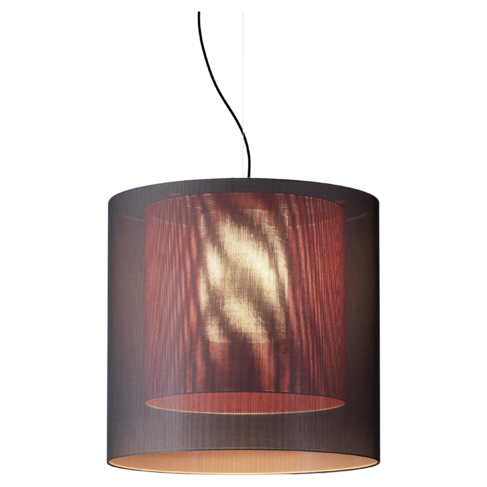 Grey and Red Moaré LM Pendant Lamp by Antoni Arola For Sale