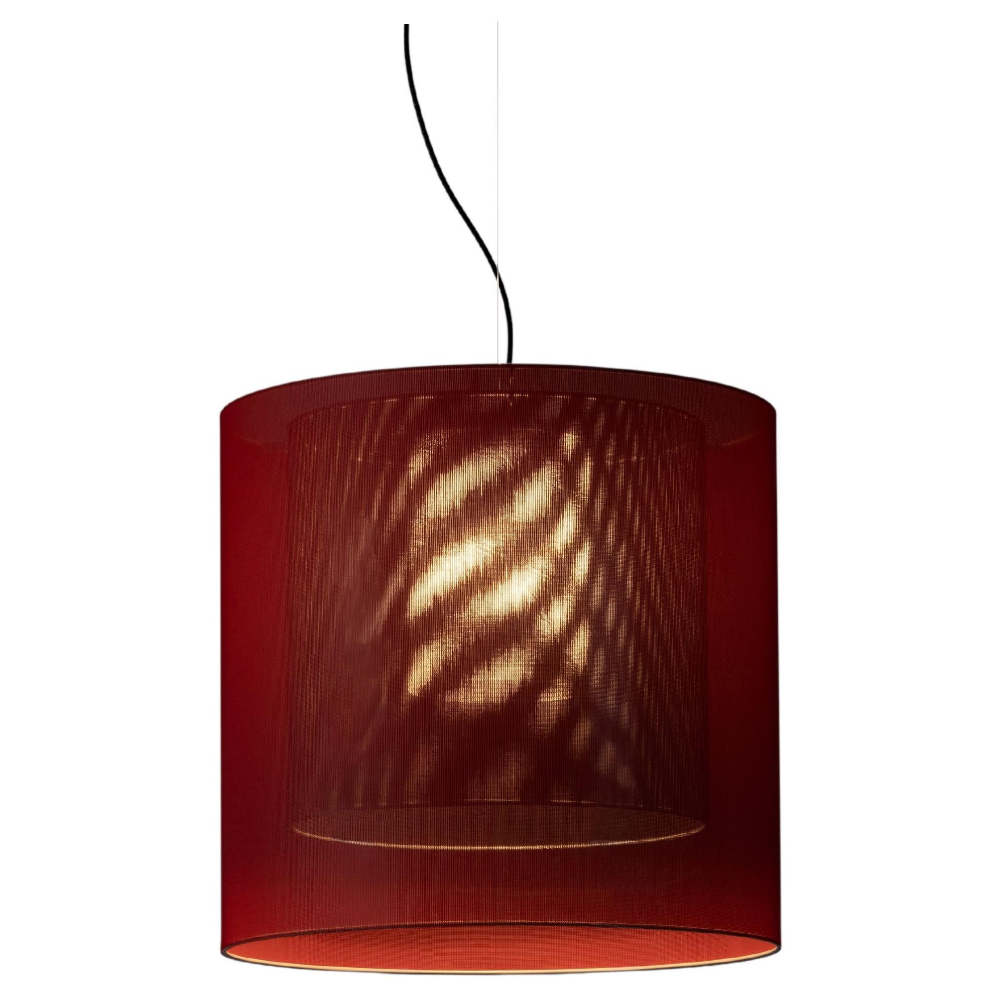 Red and Black Moaré Lm Pendant Lamp by Antoni Arola For Sale