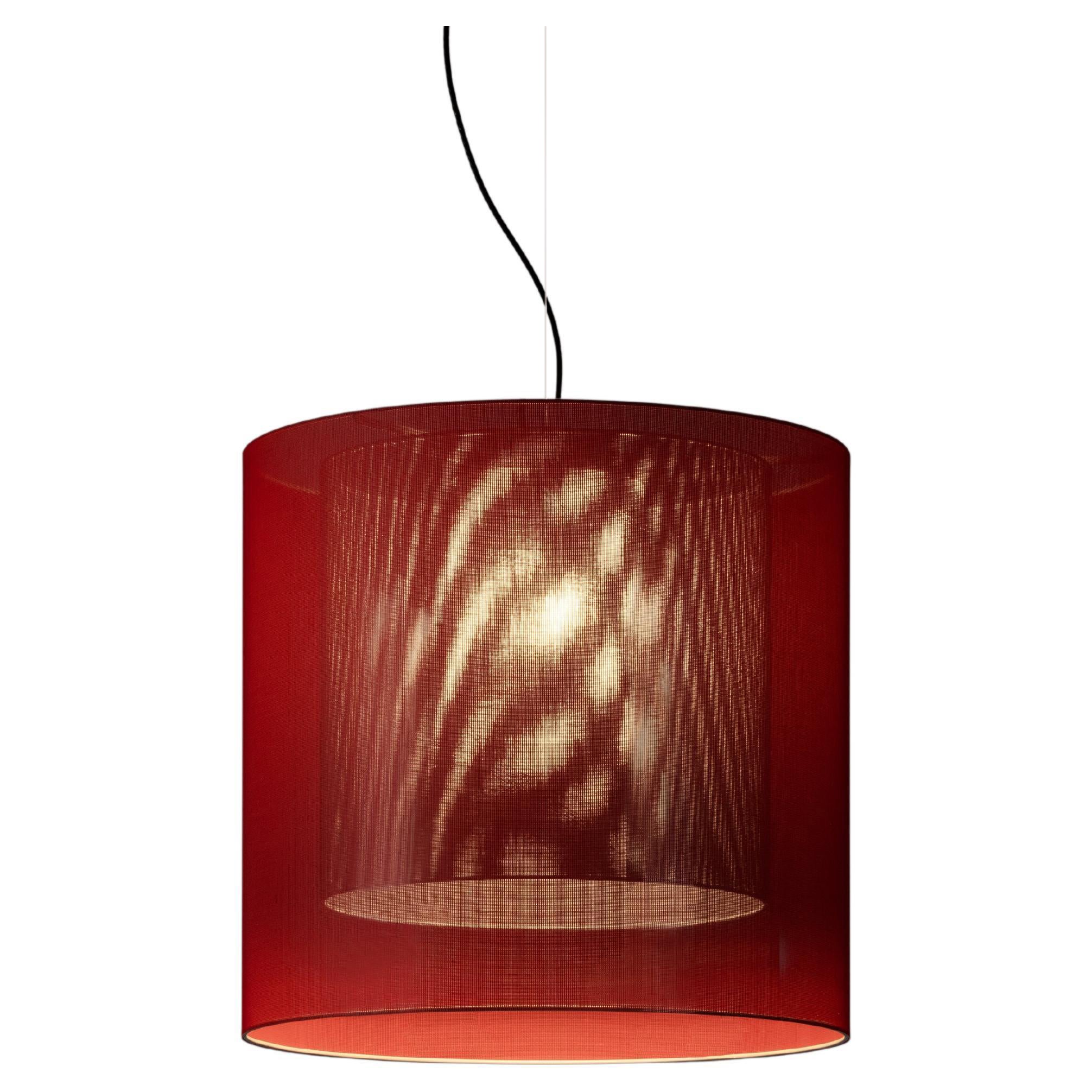 Red and Grey Moaré LM Pendant Lamp by Antoni Arola For Sale