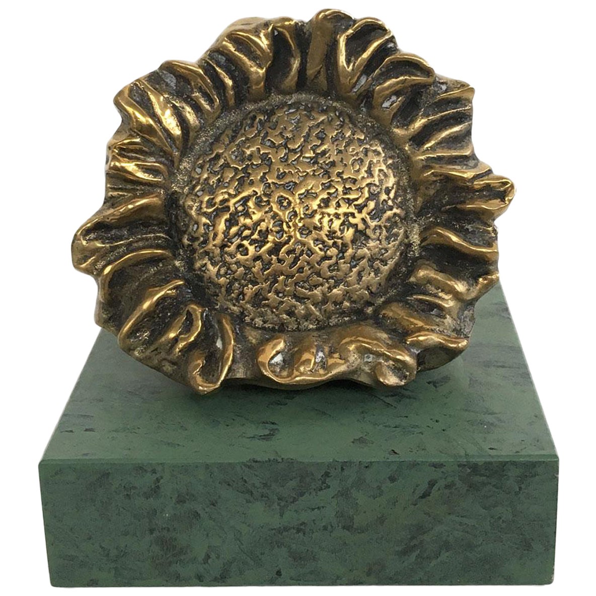 1986 Italy Bronze Abstract Sculpture Patrizia Guerresi Girasole Sunflower For Sale