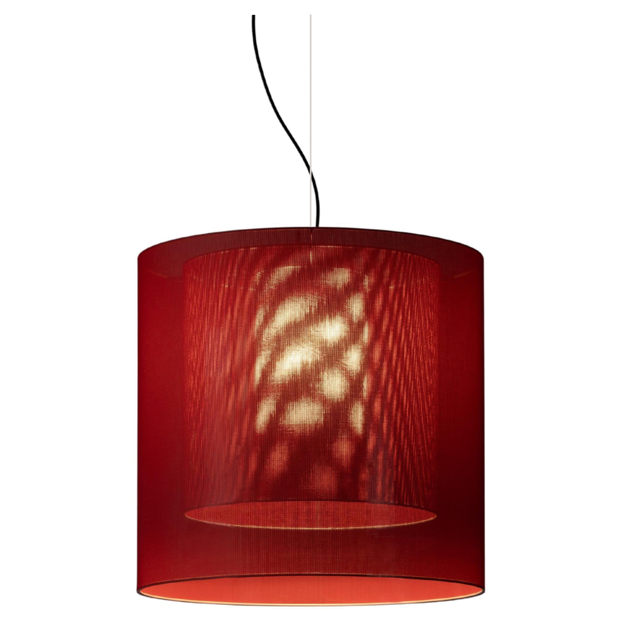 Red Moaré LM Pendant Lamp by Antoni Arola For Sale