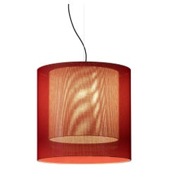 Red and White Moaré Lm Pendant Lamp by Antoni Arola