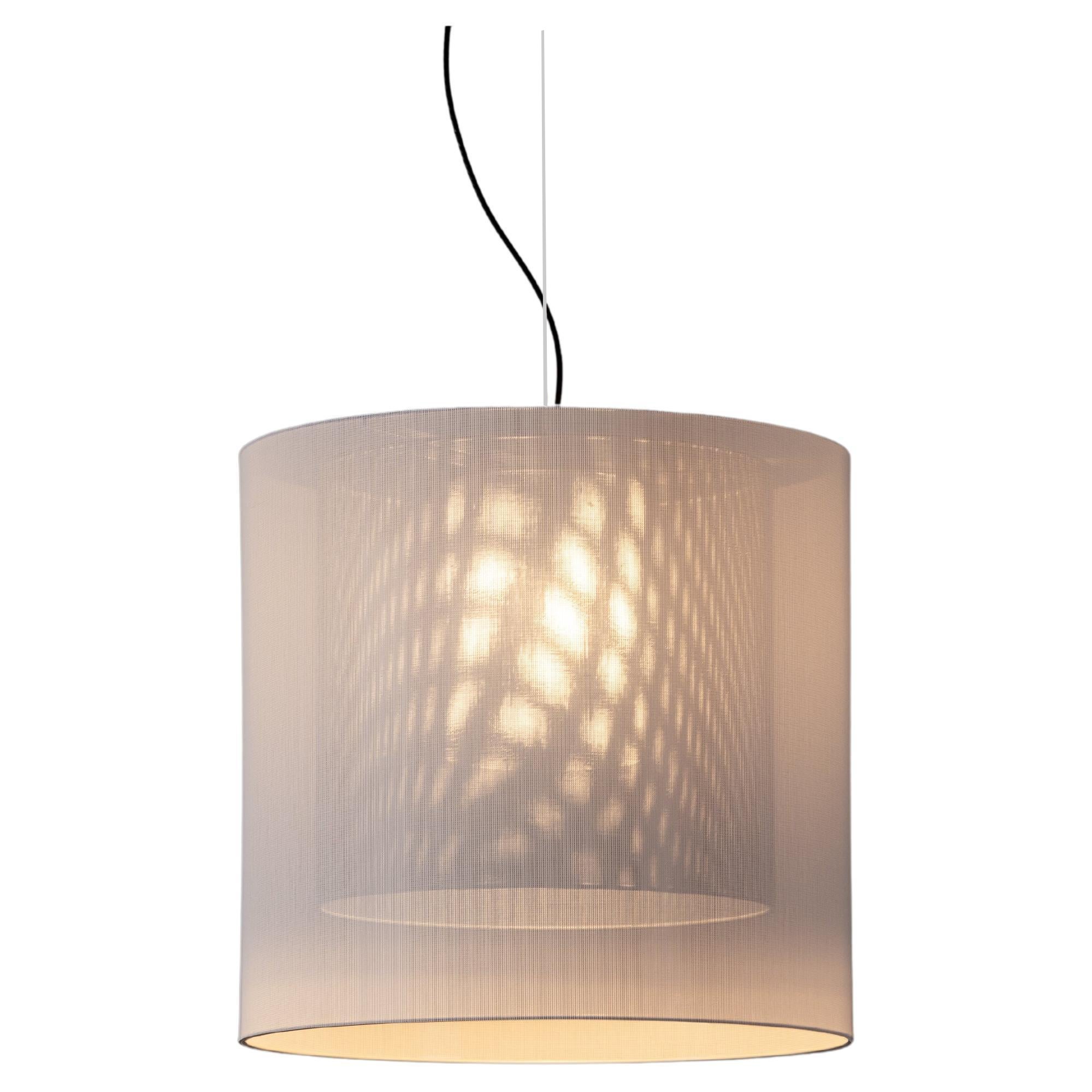White and Grey Moaré LM Pendant Lamp by Antoni Arola For Sale