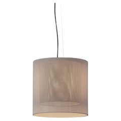 White and Grey Moaré MS Pendant Lamp by Antoni Arola