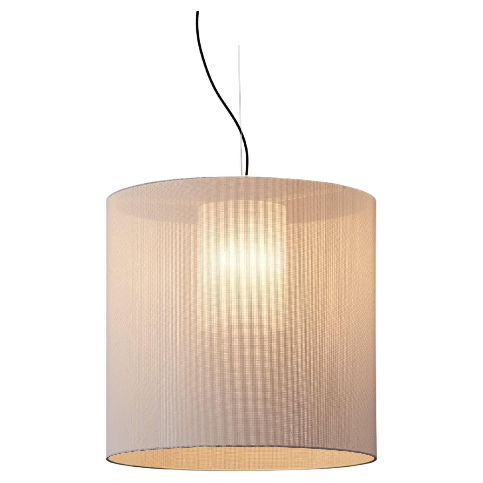 White Moaré L Pendant Lamp by Antoni Arola For Sale