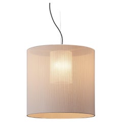 White Moaré L Pendant Lamp by Antoni Arola