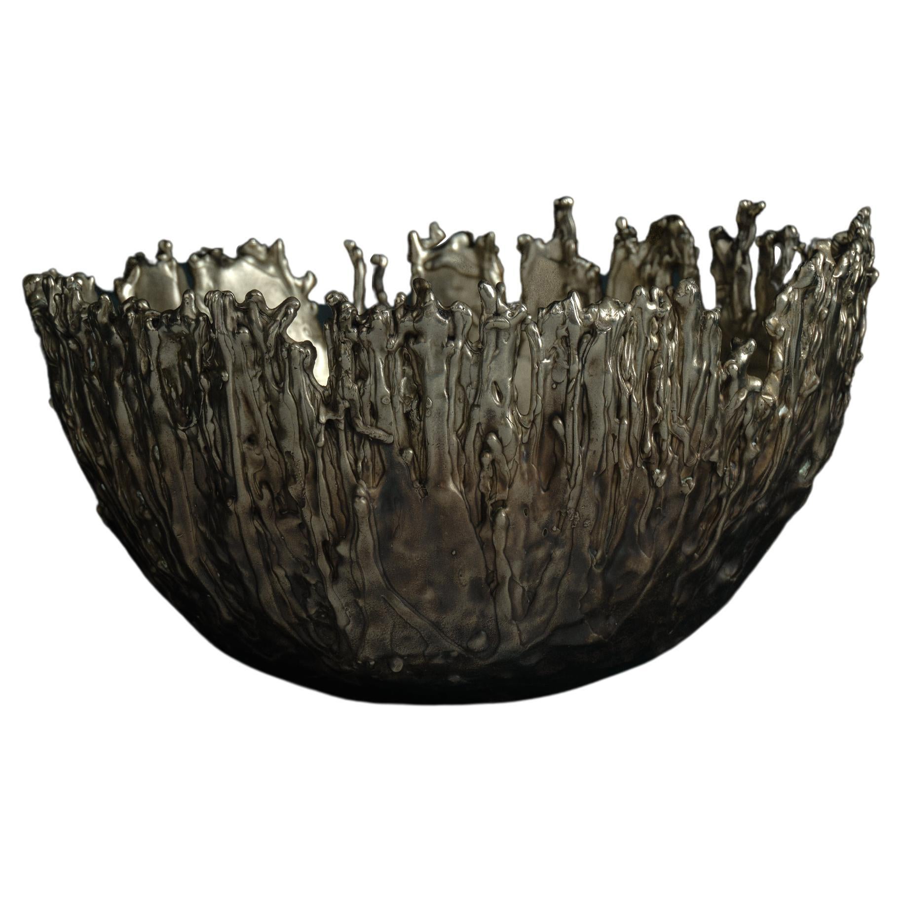 Contemporary, Handmade Bronze Gravity Bowl Large by William Guillon For Sale