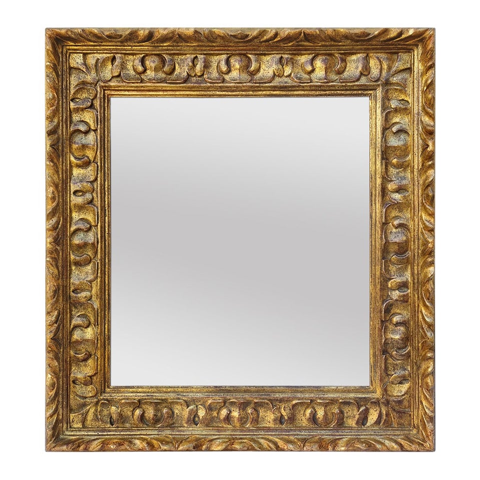 Spanish Style Gilded Carved Wood Mirror, circa 1970
