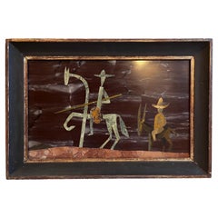 Pietra Dura Image of Don Quixote De La Mancha, circa 1950