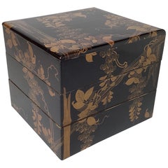 Japanese Meiji Period Suziribako Stacking Box 