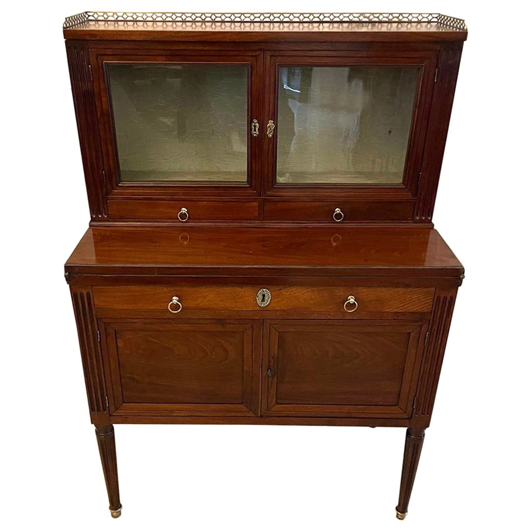 Quality Antique French Mahogany Fold Down Desk For Sale