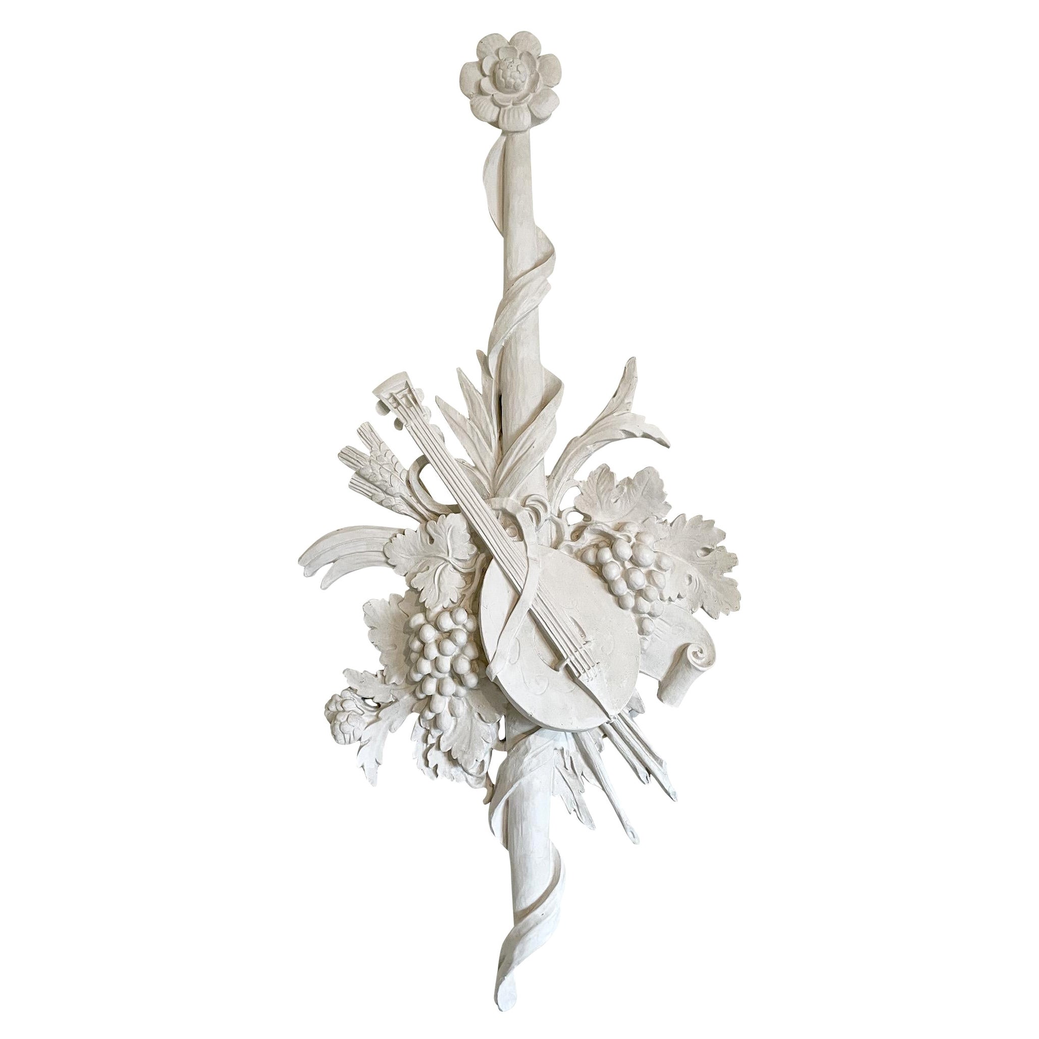 French Louis XV Style Plaster Wall Decor For Sale