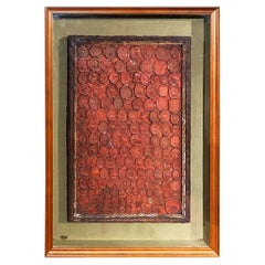 Antique Shadow Box with a Collection of 18th Century English Wax Ring or Letter Seals