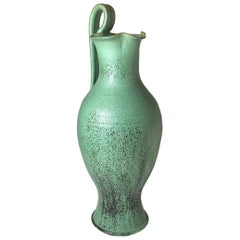 Vintage Early 20th Century Greek Style Green Ewer Pitcher