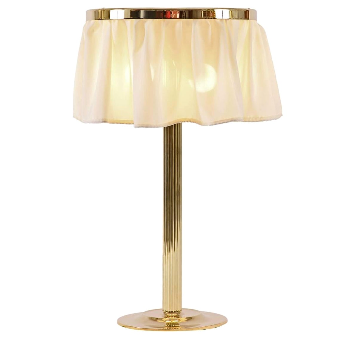 Adolf Loos Jugendstil Silk and Brass Table Lamp, Re-Edition For Sale