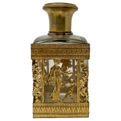Antique French Napoleon III Ormolu & Cut Crystal Scent / Perfume Bottle, Ca 1890