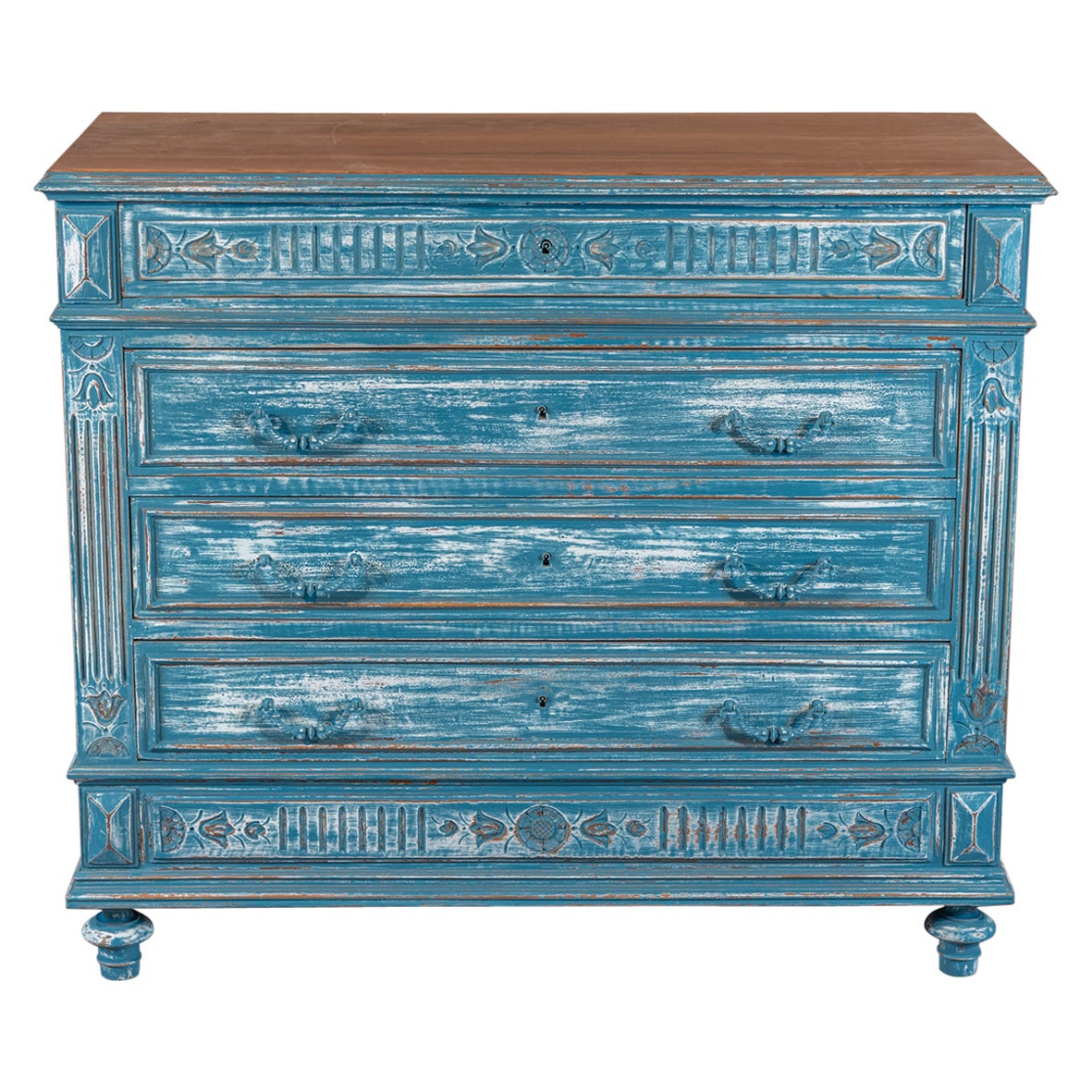 19th Century French Louis XVI Style Painted Three-Drawer Commode For ...