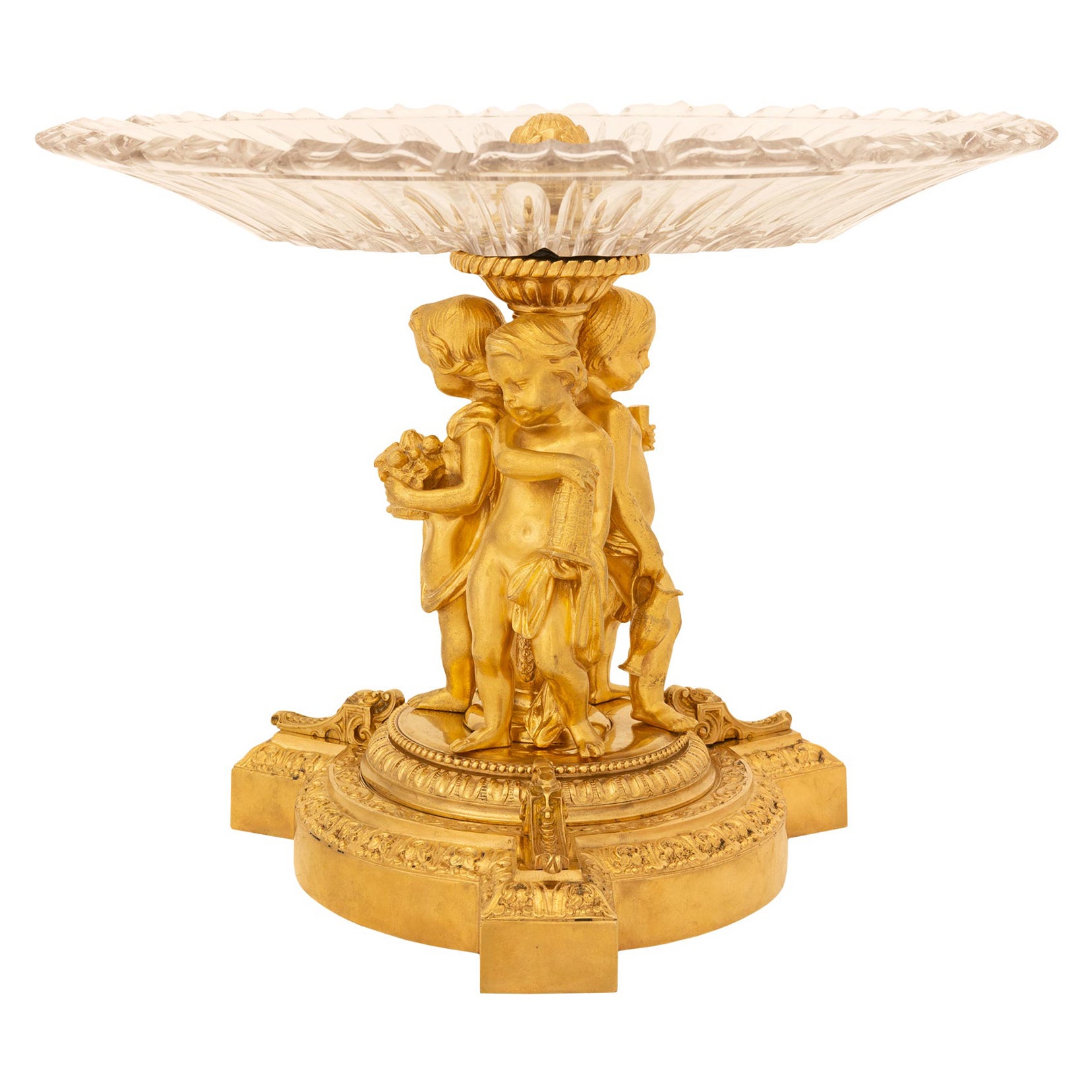 Französischer Tafelaufsatz aus Ormolu und Baccarat-Kristall aus der Belle Époque des 19.