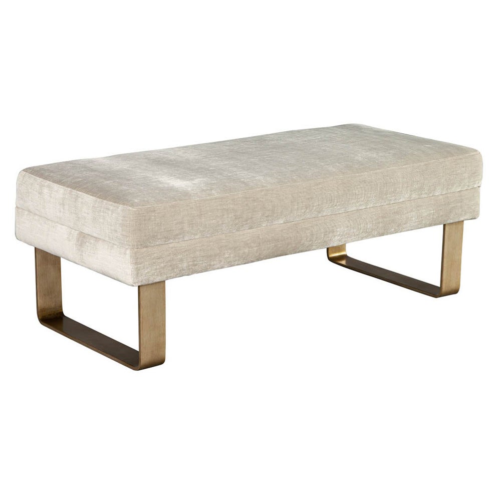 Modern Bench with Curved Metal Legs For Sale