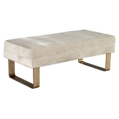 Retro Modern Bench with Curved Metal Legs