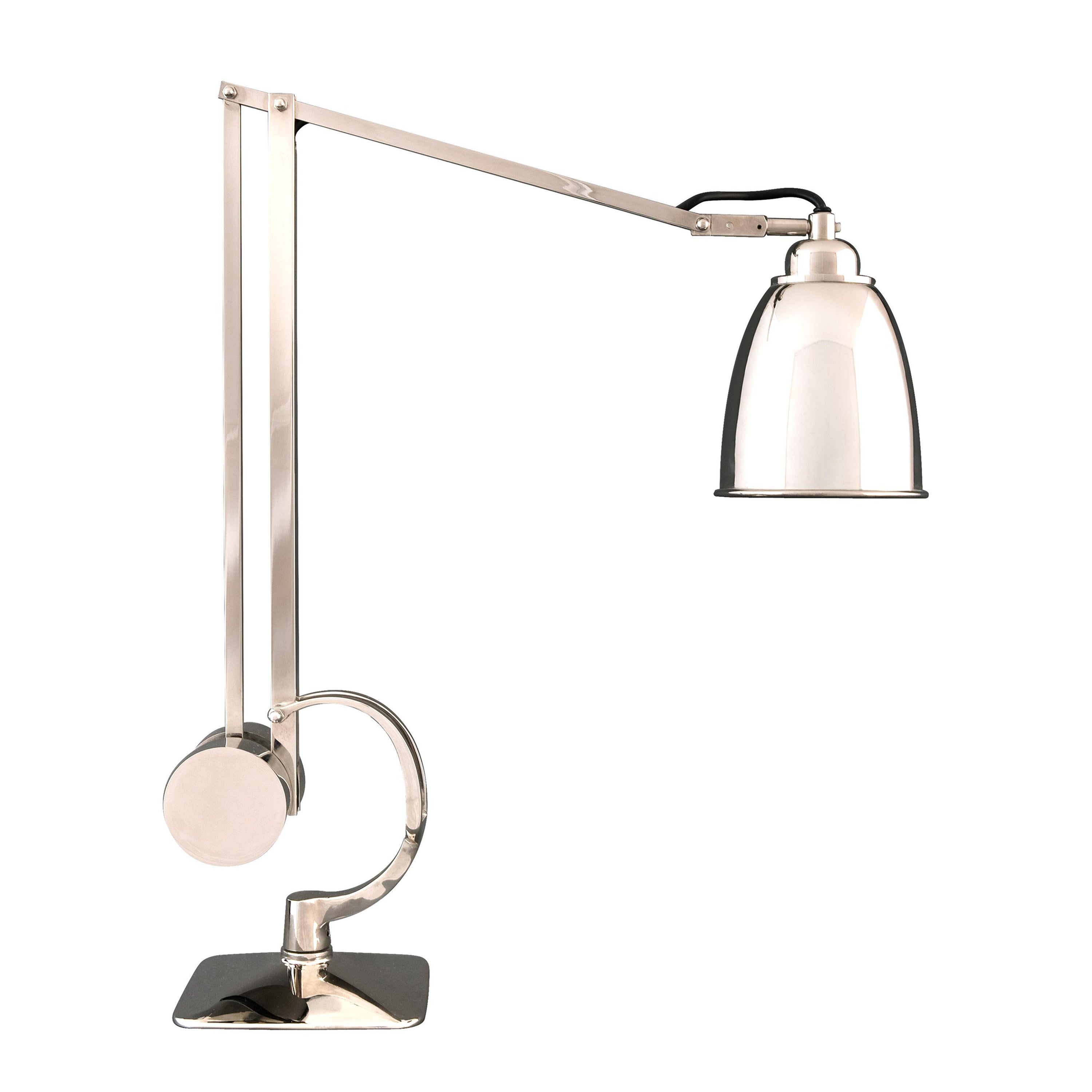 Lampe de bureau fonctionnelle en laiton de style moderne du milieu du siècle, réédition