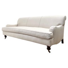 English Arm Sofa in Natural Linen Floor Sample Sale