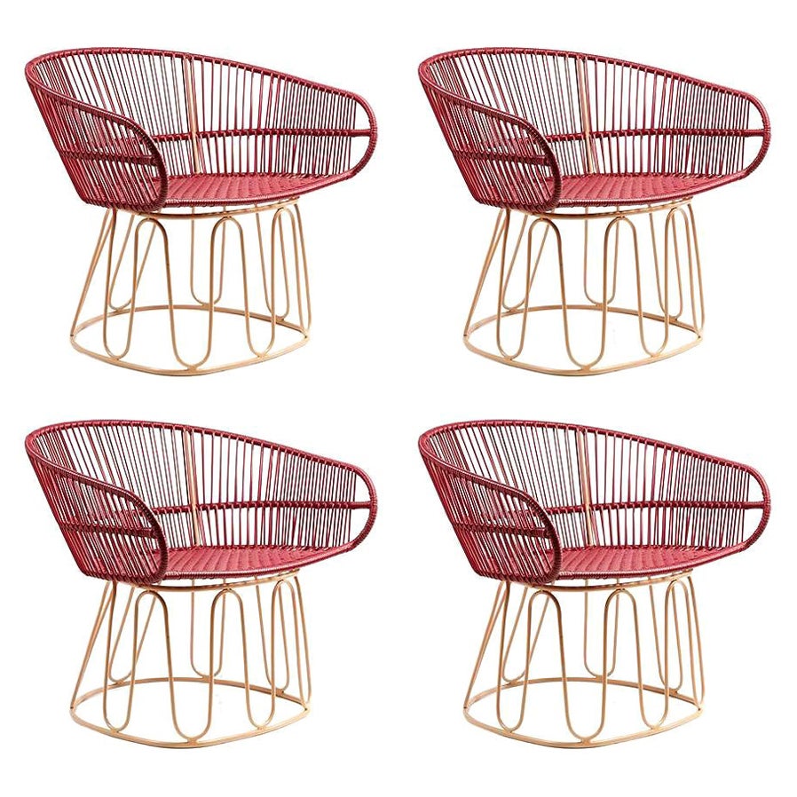 Set of 4 Purple Circo Lounge Chair by Sebastian Herkner
