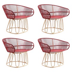 Set of 4 Purple Circo Lounge Chair by Sebastian Herkner