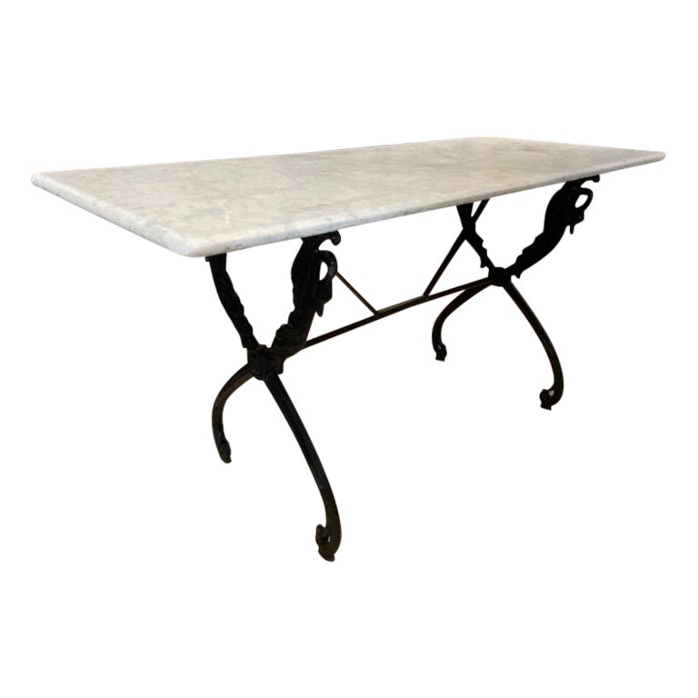 Inviting Antique Marble Console / Outdoor Table