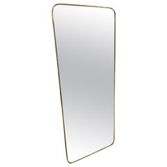 Handsome Midcentury Italian Full Length Brass Mirror