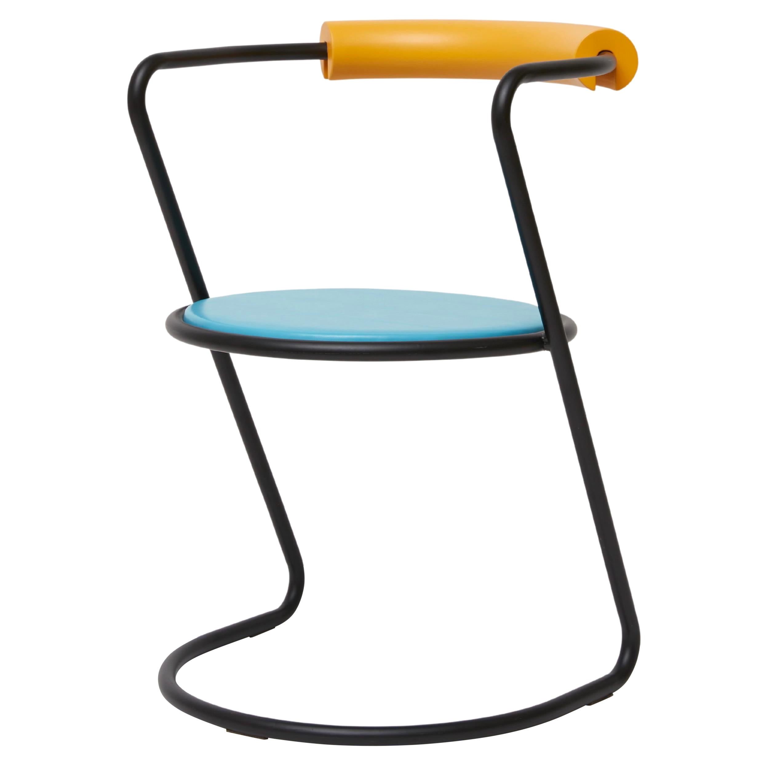 Z-Disk Chair, Black, Orange & Light Blue For Sale
