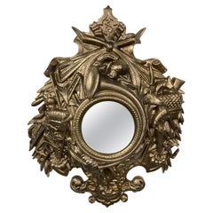 Miroir de style baroque doré vintage, années 1960