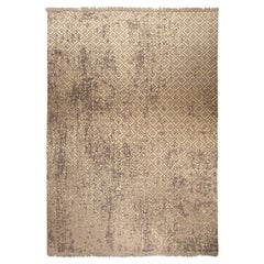 Zeitgenössischer Petra Design Beige- und Brauner handgefertigter Wollteppich von Doris Leslie Blau