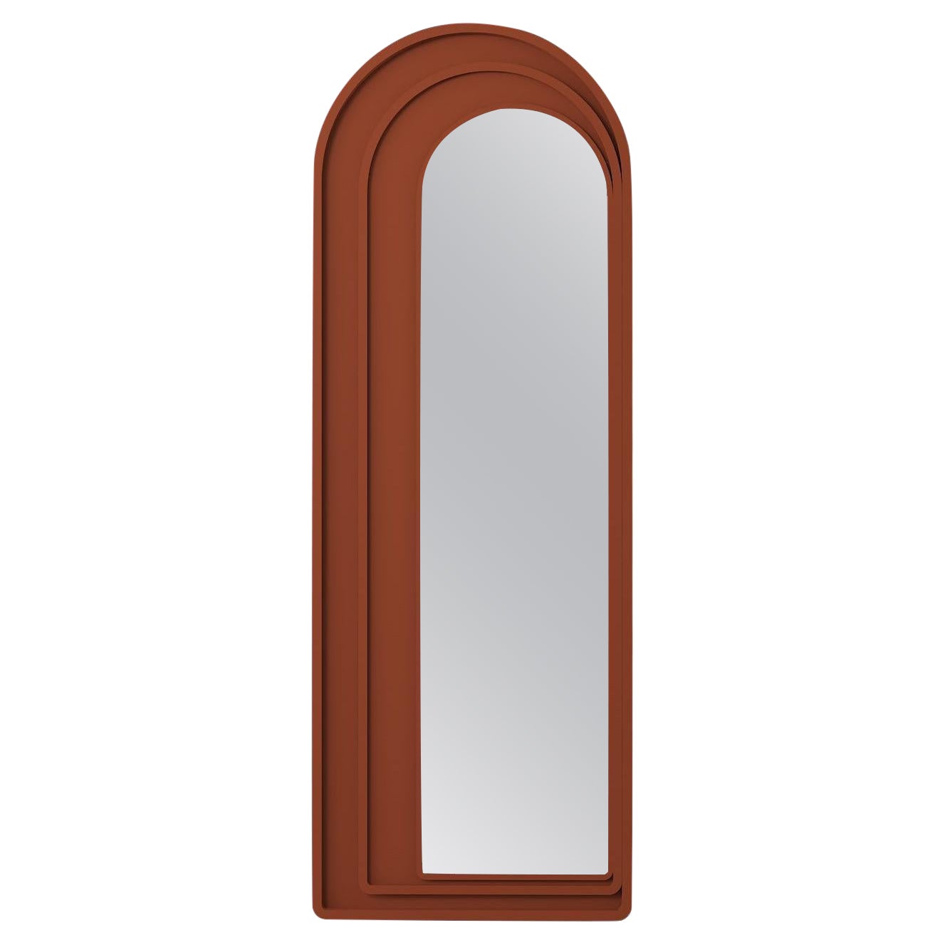 Copper Bronze Modernist Lacquered Mirror For Sale