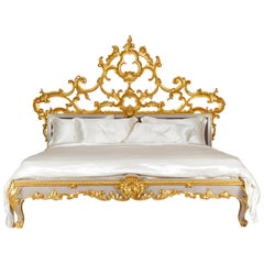Venetian Bed, Rococo Style, handcrafted, Made by La Maison London US King Size 