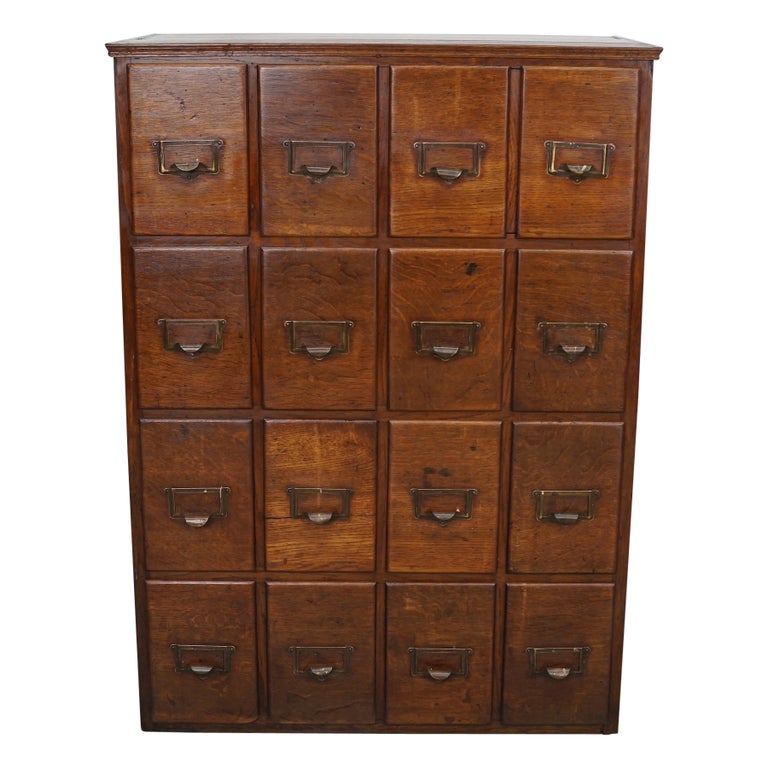 French Oak Apothecary / Filing 1930s For Sale at 1stDibs