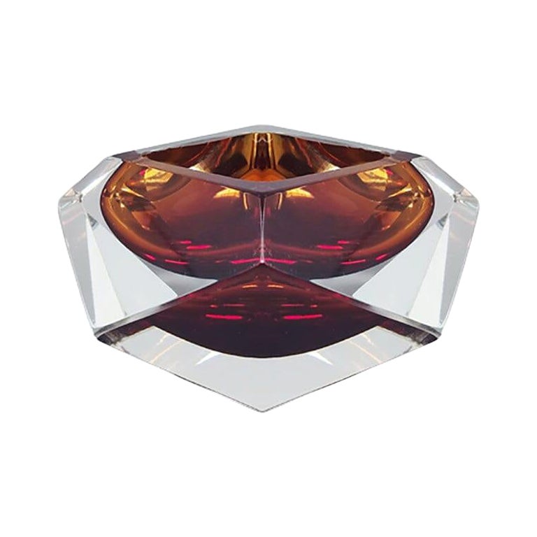 1960s Gorgeous Brown Ashtray or Catchall by Flavio Poli for Seguso For Sale