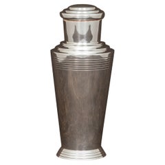 Vintage Sterling Silver Cocktail Shaker Designed by Keith Murray, Hallmarked, 1932