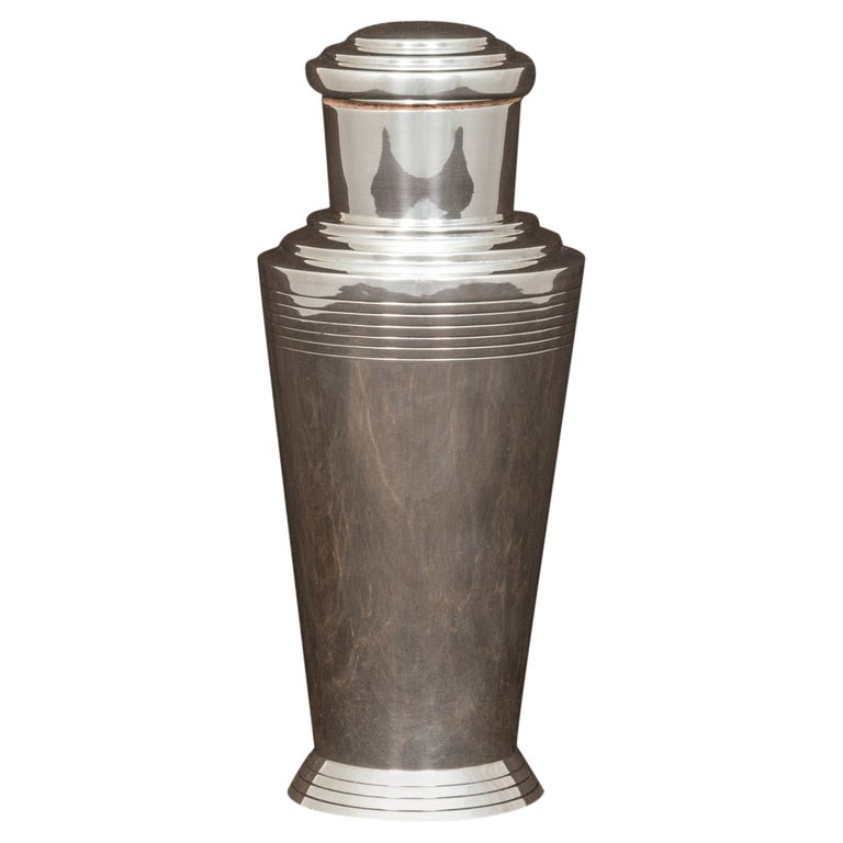 Sterling Silver Cocktail Shaker Designed by Keith Murray, Hallmarked, 1932 For Sale at 1stDibs