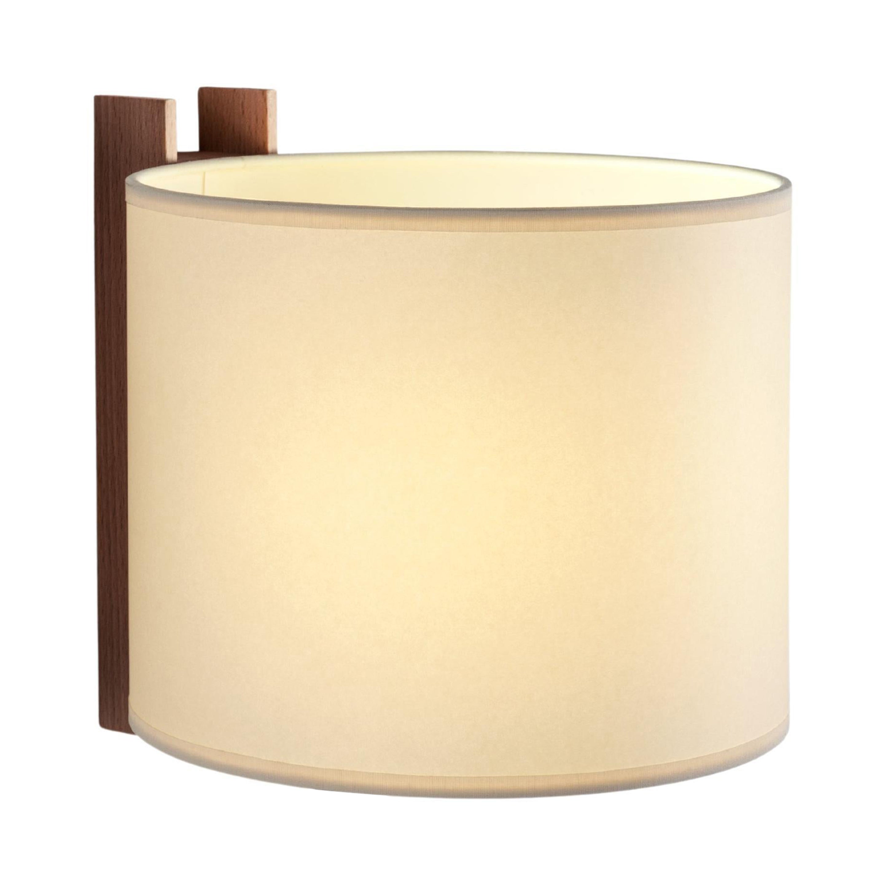 Beige and Walnut TMM Corto Wall Lamp by Miguel Milá For Sale