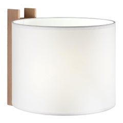 White and Beech TMM Corto Wall Lamp by Miguel Milá