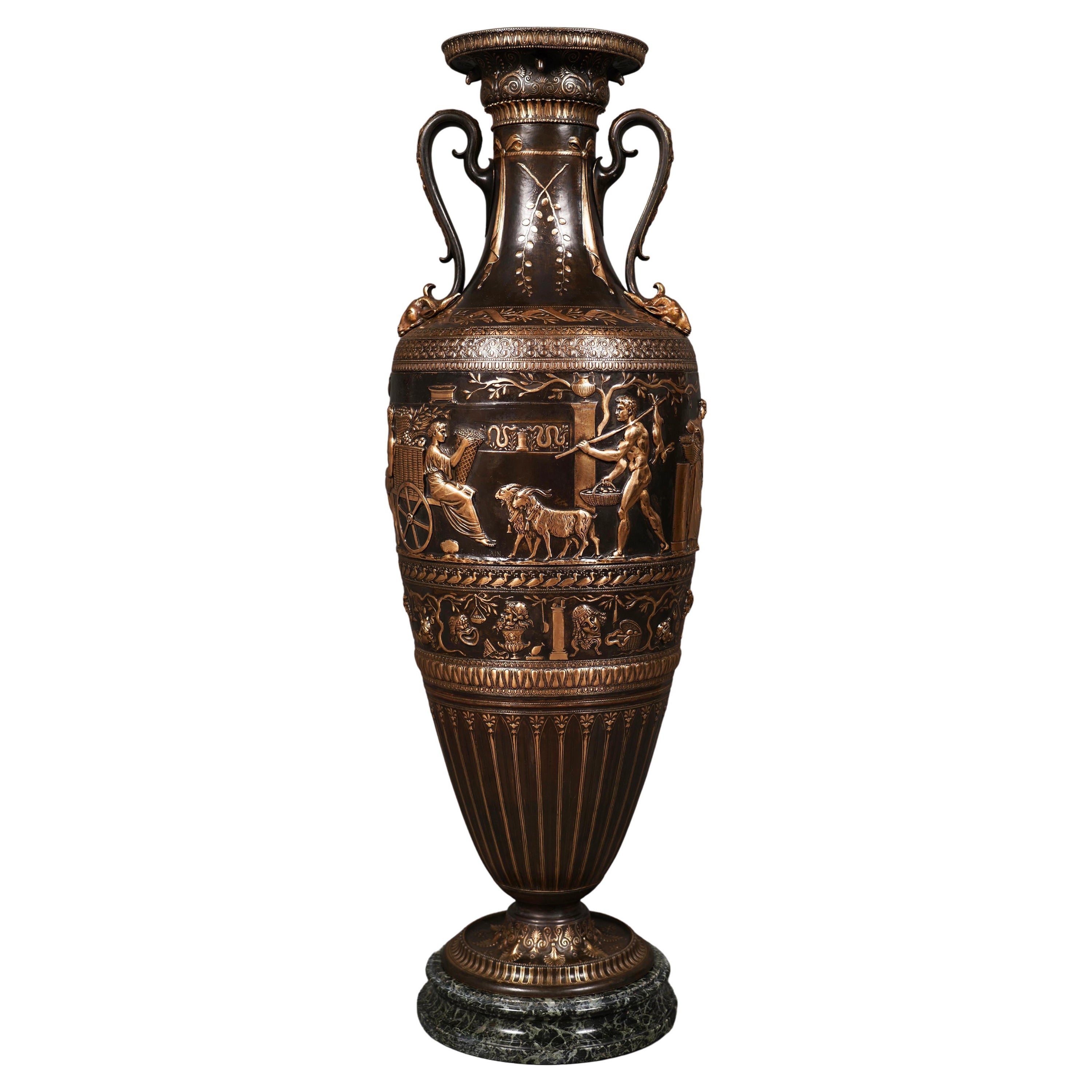 Large Neo-Greek Vase by F. Levillain & F. Barbedienne, France, circa 1890 For Sale