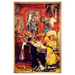 Original Antique Poster Sect Kellerei Champagne Cognac Brennerei Art Nouveau