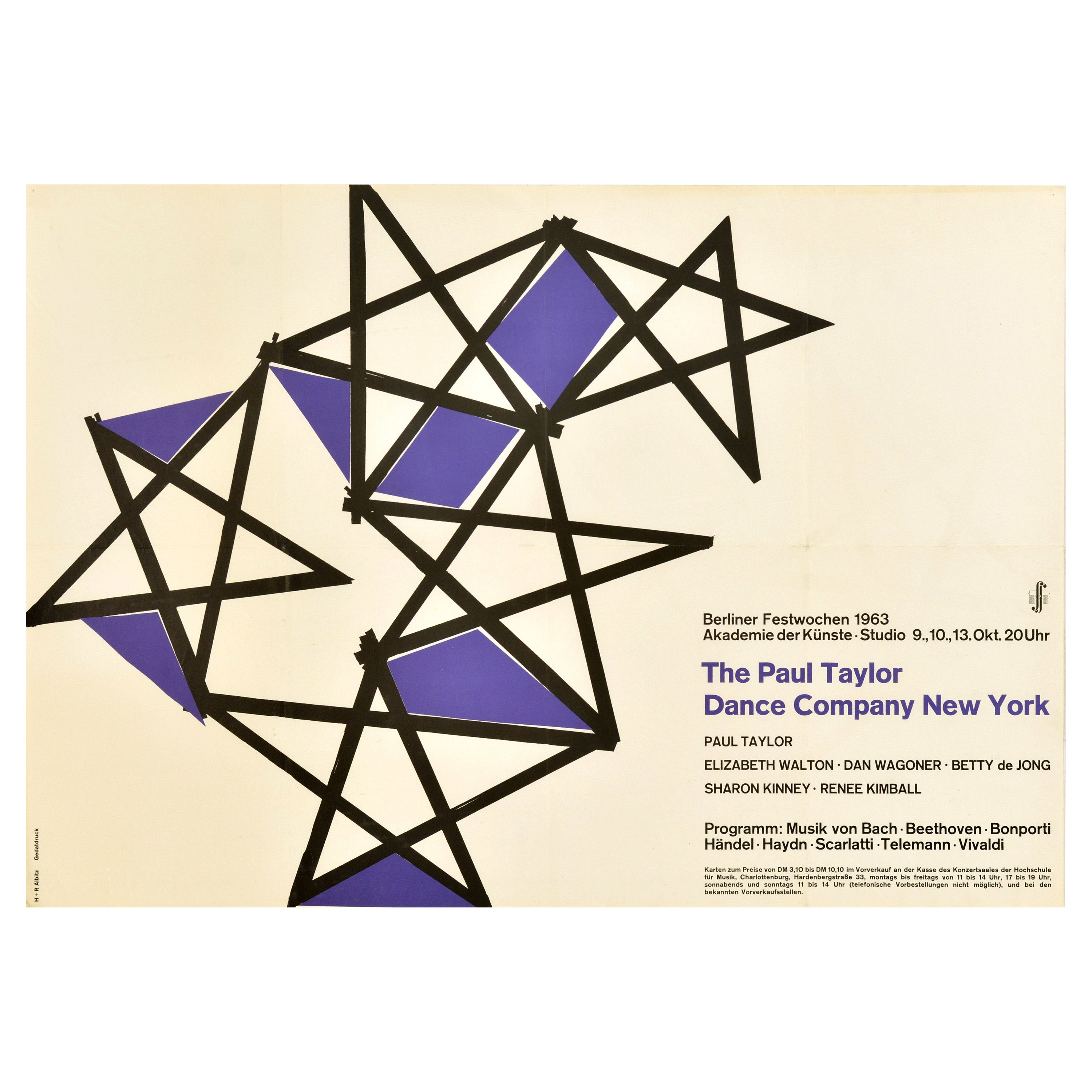 Original-Vintage-Werbeplakat The Paul Taylor Dance Company, New York, Kunst im Angebot