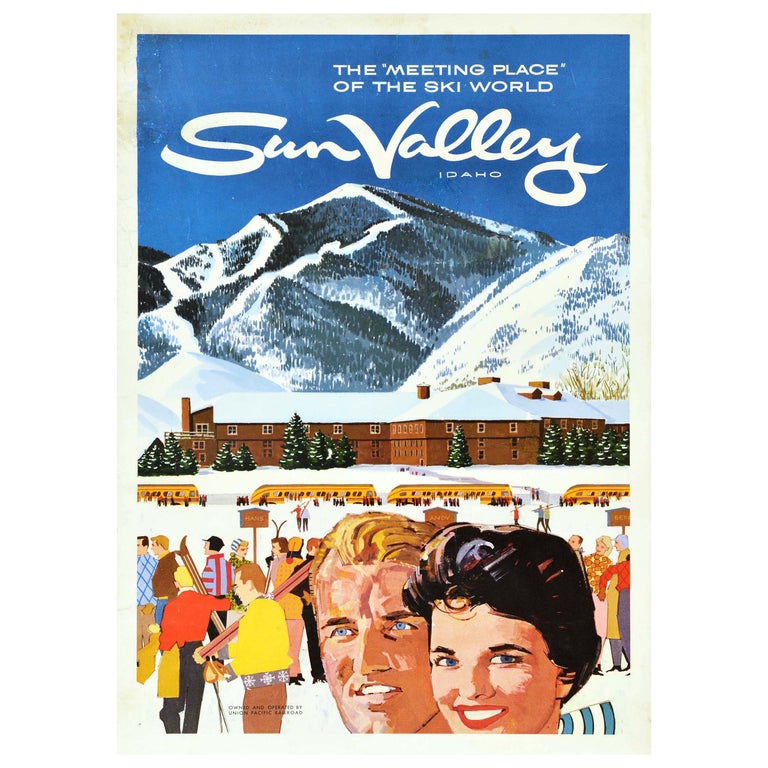 Original Vintage Travel Poster Sun Valley Ski World Idaho Union Pacific