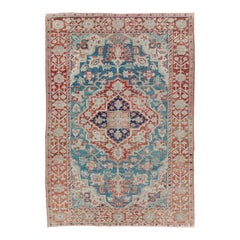 Antique Galerie Shabab Collection Early 20th Century Handmade Persian Heriz Accent Rug