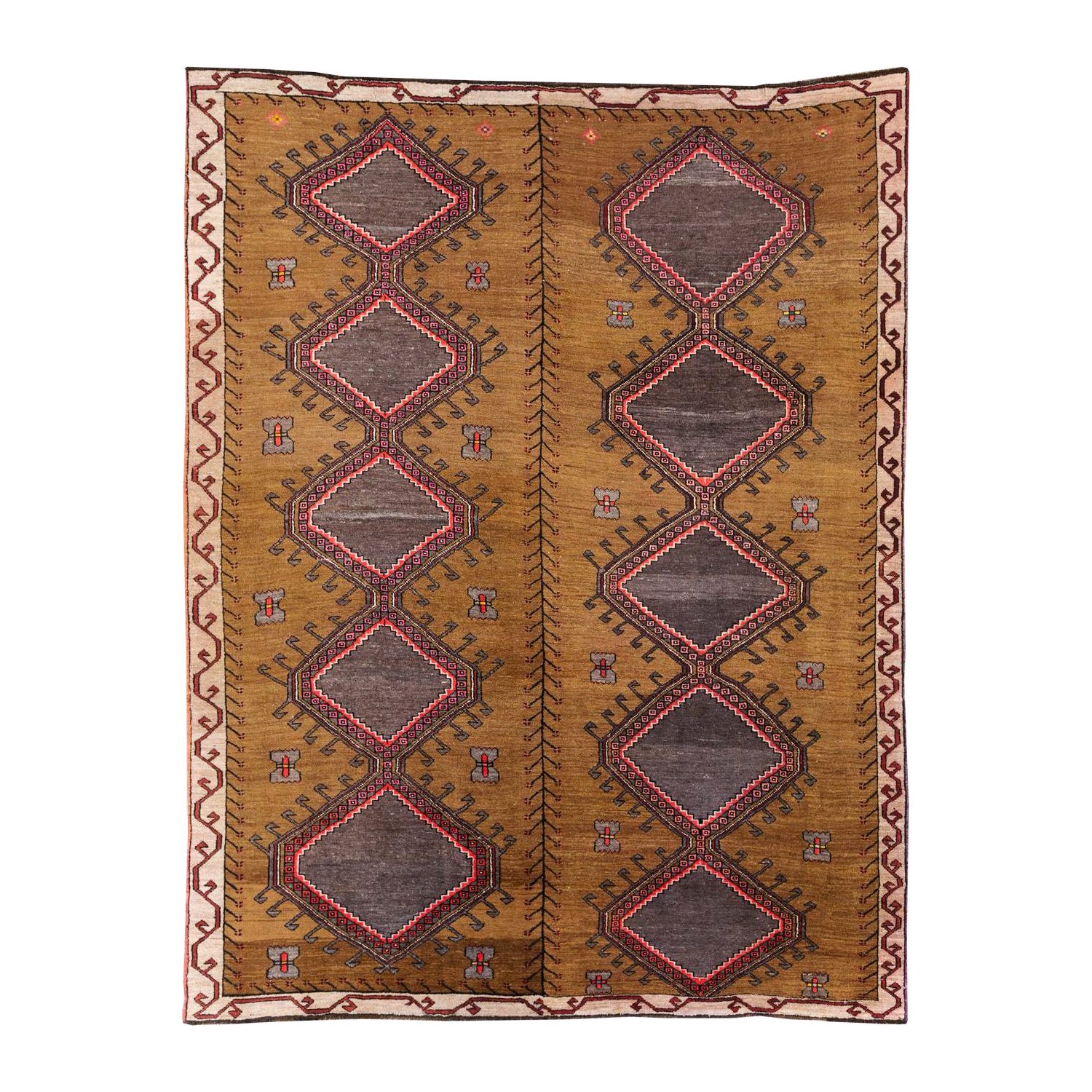 Galerie Shabab Collection Mid-20th Century Turkish Tribal Room Size Carpet For Sale